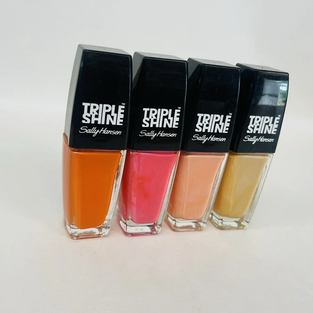 4 Sally Hansen Triple Shine Nail Polish Nail Polish Shiny Multicolor Orange Pink